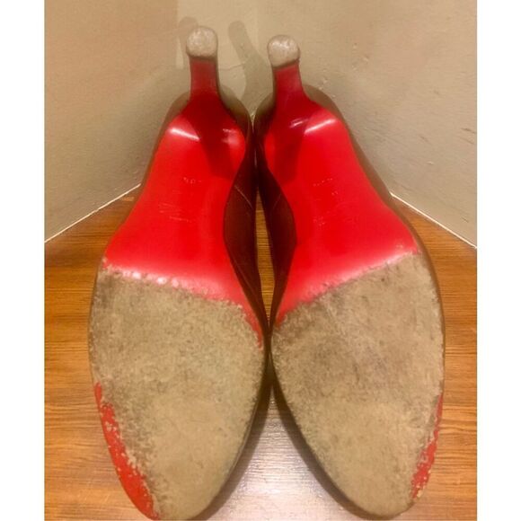 Christian Louboutin Brown “Bruges” Leather Pumps Round Toe Platform Size 40.5 - Picture 10 of 10